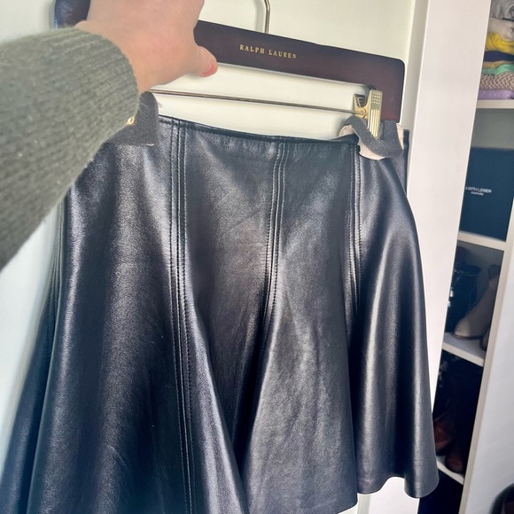 Polo by Ralph Lauren Lambskin Flared Mini Skirt - Picture 3 of 7